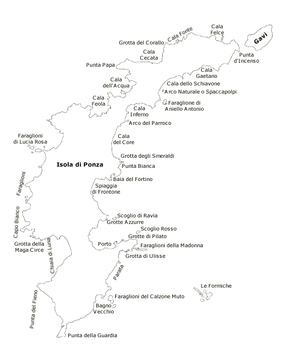 Mappa Isola di Ponza